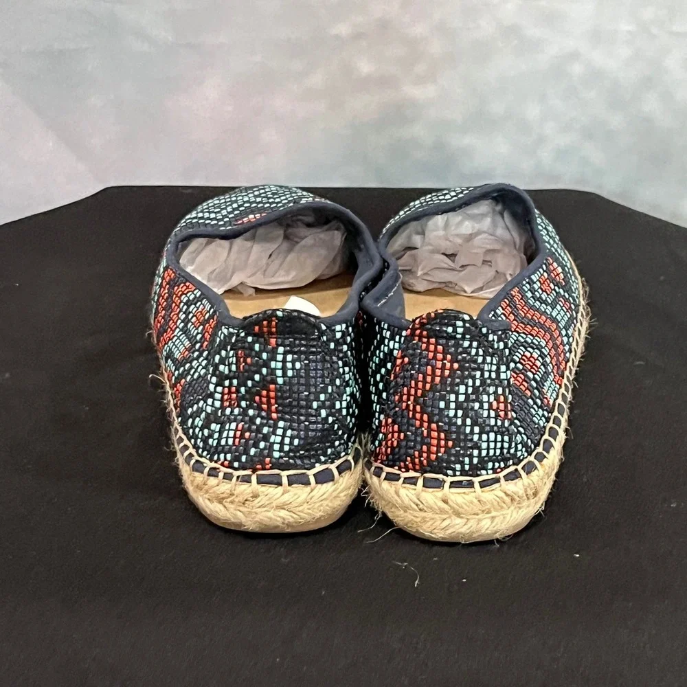 DV Dolce Vita Womens Espadrille‎ Flats Navy Blue Woven Geometric Tribal Size 9